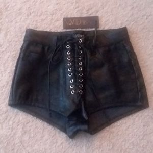 Dolls Kill Widow Morbid Mortality Lace Up Shorts